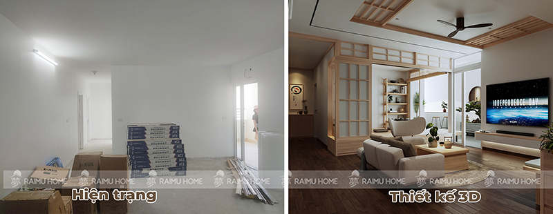 thiết kế thi công nội thất chung cư phong cách Nhật Bản